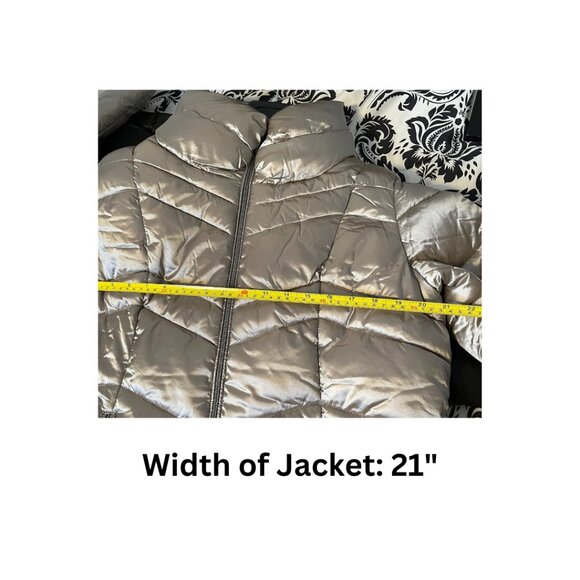Brand New Bomber Style Women's/Girls' XL ELLEN TRACY Golden/Silver Puffy Winter - Picture 3 of 5
